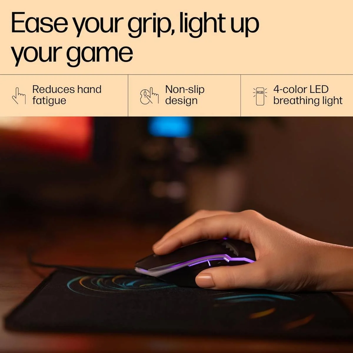 HP M270 Wired Gaming Mouse with Backlight, 6 Buttons, 2400 DPI - Image 6