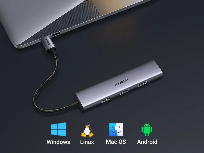 موزع USB-C من Ugreen 4 في 1 Type-C إلى 4 منافذ USB 3.0 بسرعة 5Gbps - Image 15