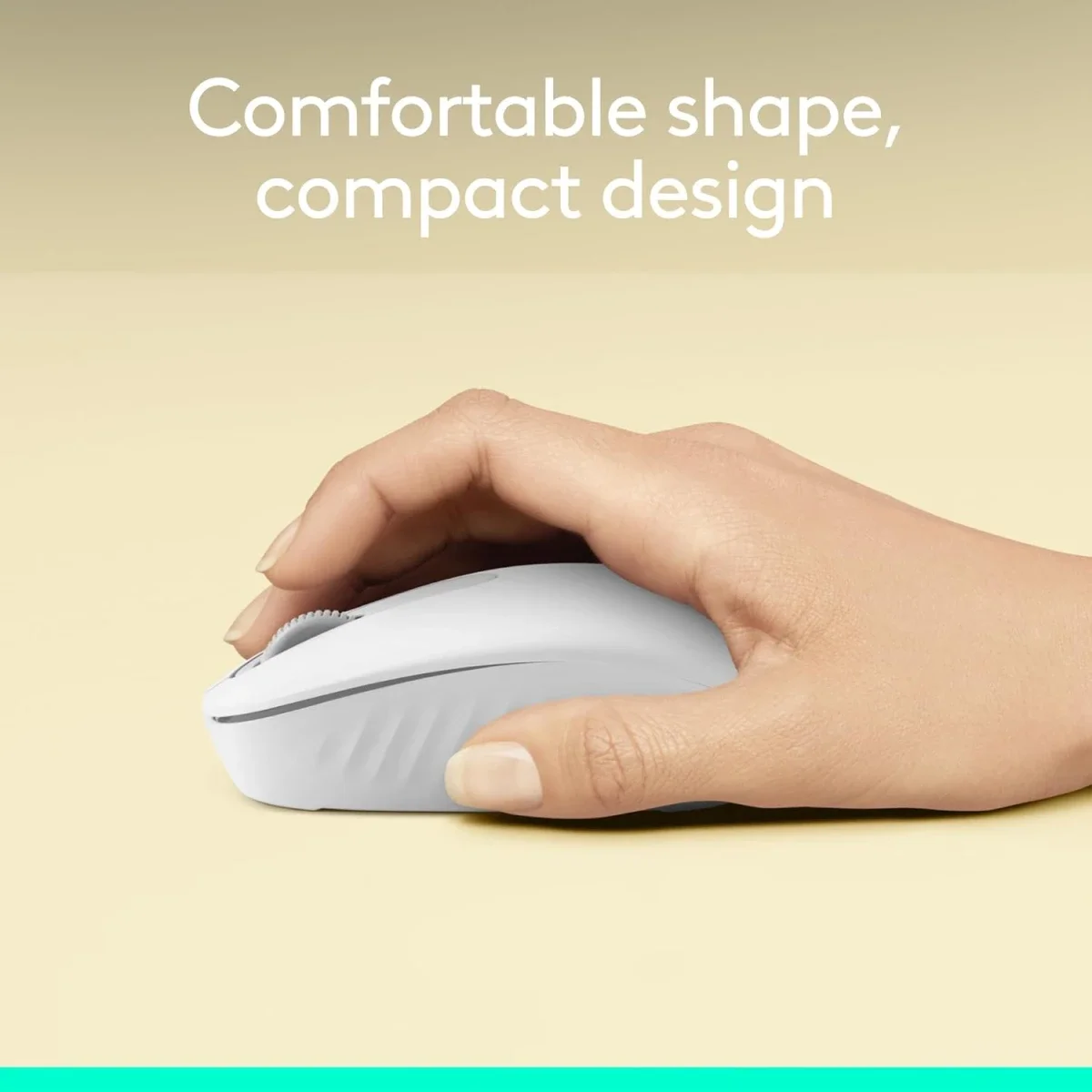 ماوس Logitech M196 لاسلكي بتقنية Bluetooth صغير الحجم - أوف وايت - Thumbnail 3
