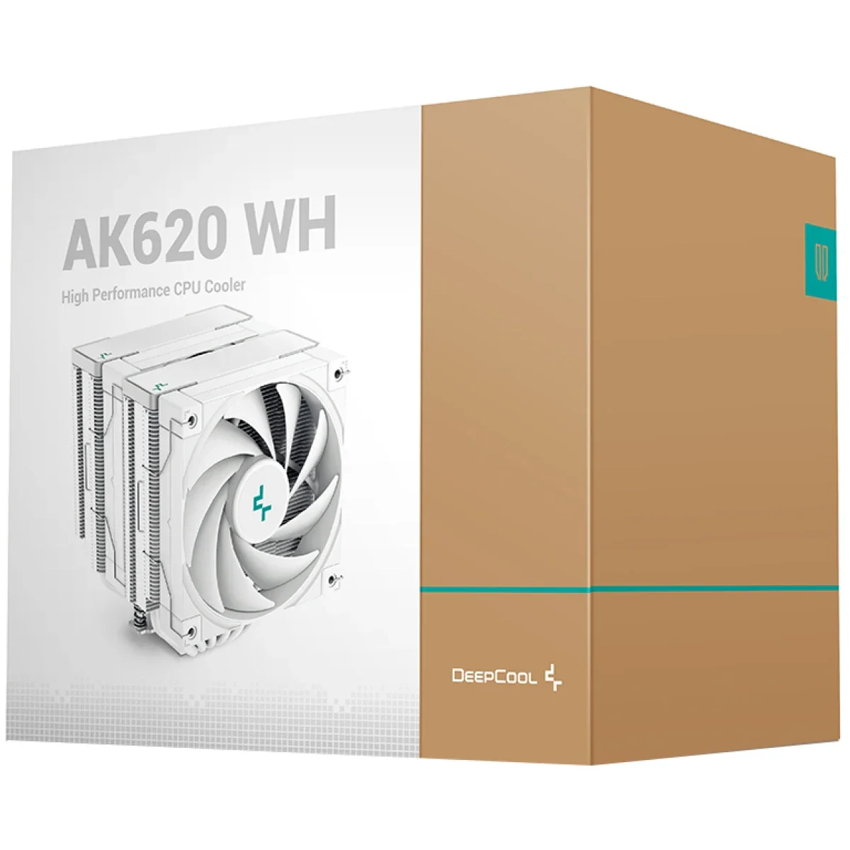 مبرد هوائي للمعالج DeepCool AK620 White بقدرة تبريد 260W TDP بتصميم برج مزدوج مع 6 أنابيب حرارية نحاسية ومروحتين 120mm PWM