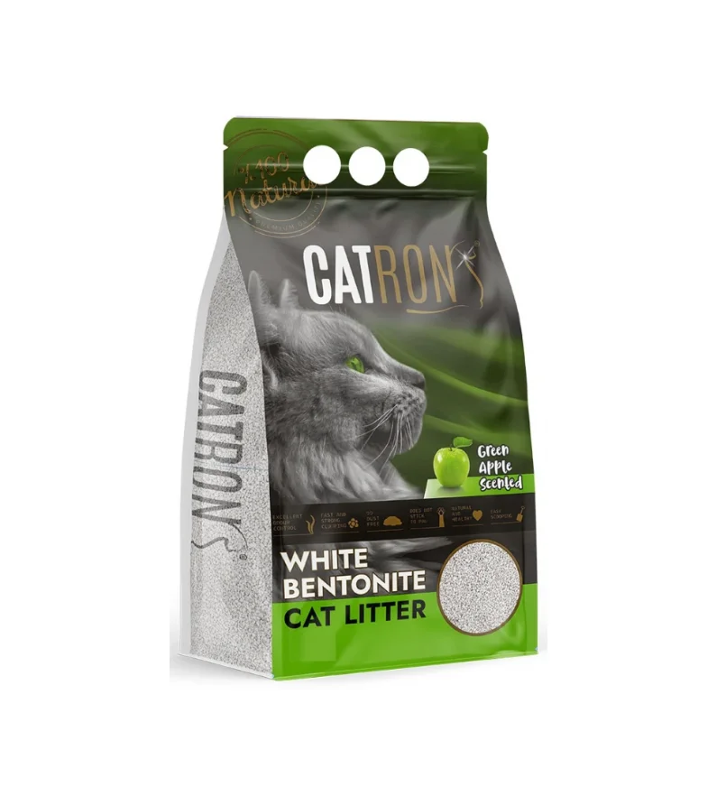 رمل قطط Catron بنتونيت برائحة التفاح الأخضر 5 لتر