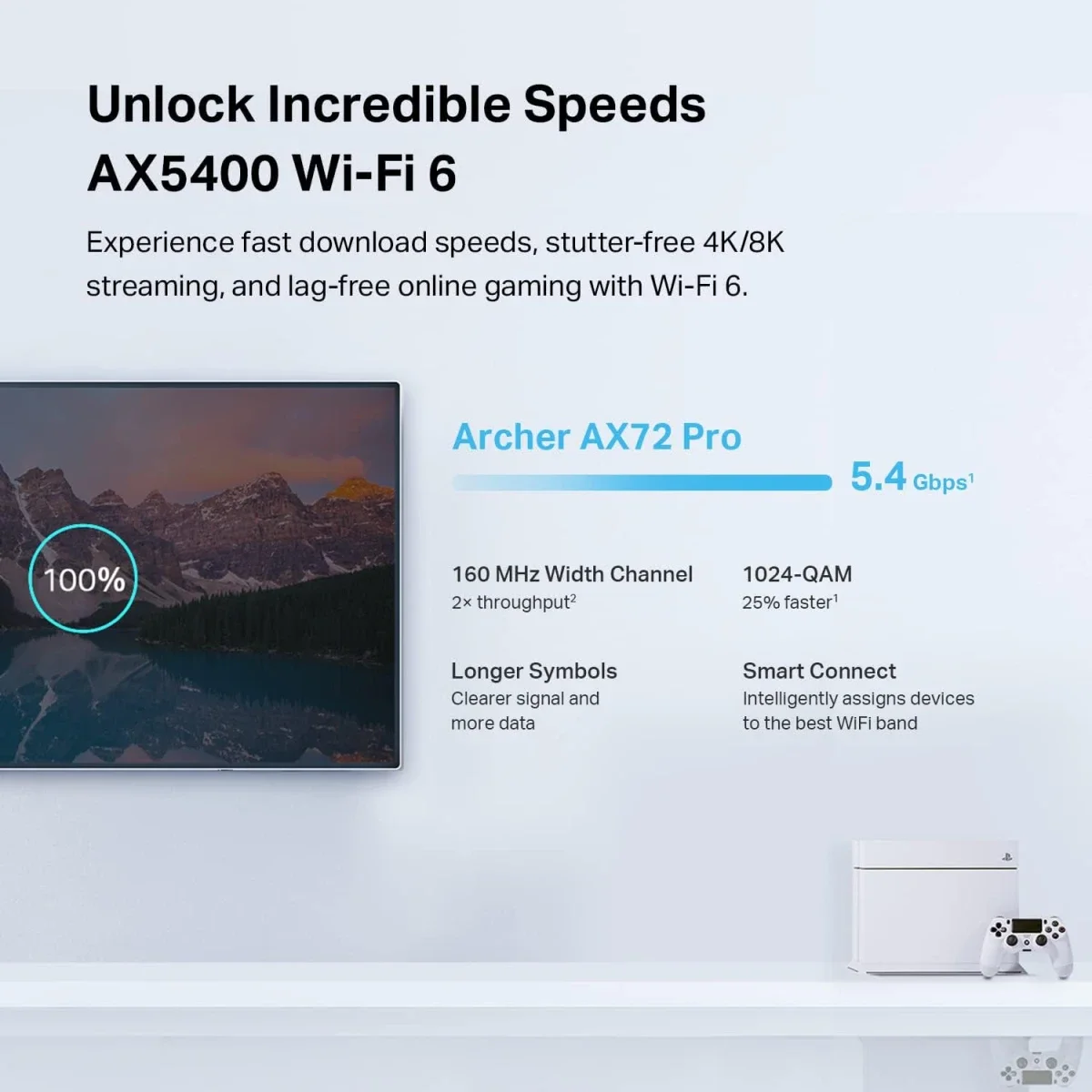 راوتر TP-LINK Archer AX72 Pro AX5400 Wi‑Fi 6 ثنائي النطاق مع منفذ 2.5 Gbps - Image 3