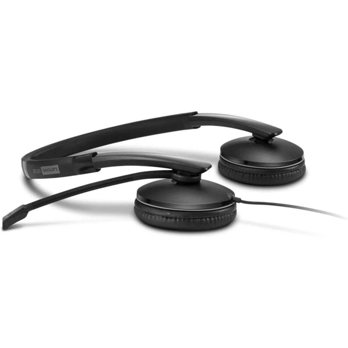سماعة رأس أعمال سلكية Lenovo بإلغاء الضوضاء النشط ANC USB-C وUSB-A، معتمدة من Zoom، 145 غ - Thumbnail 5