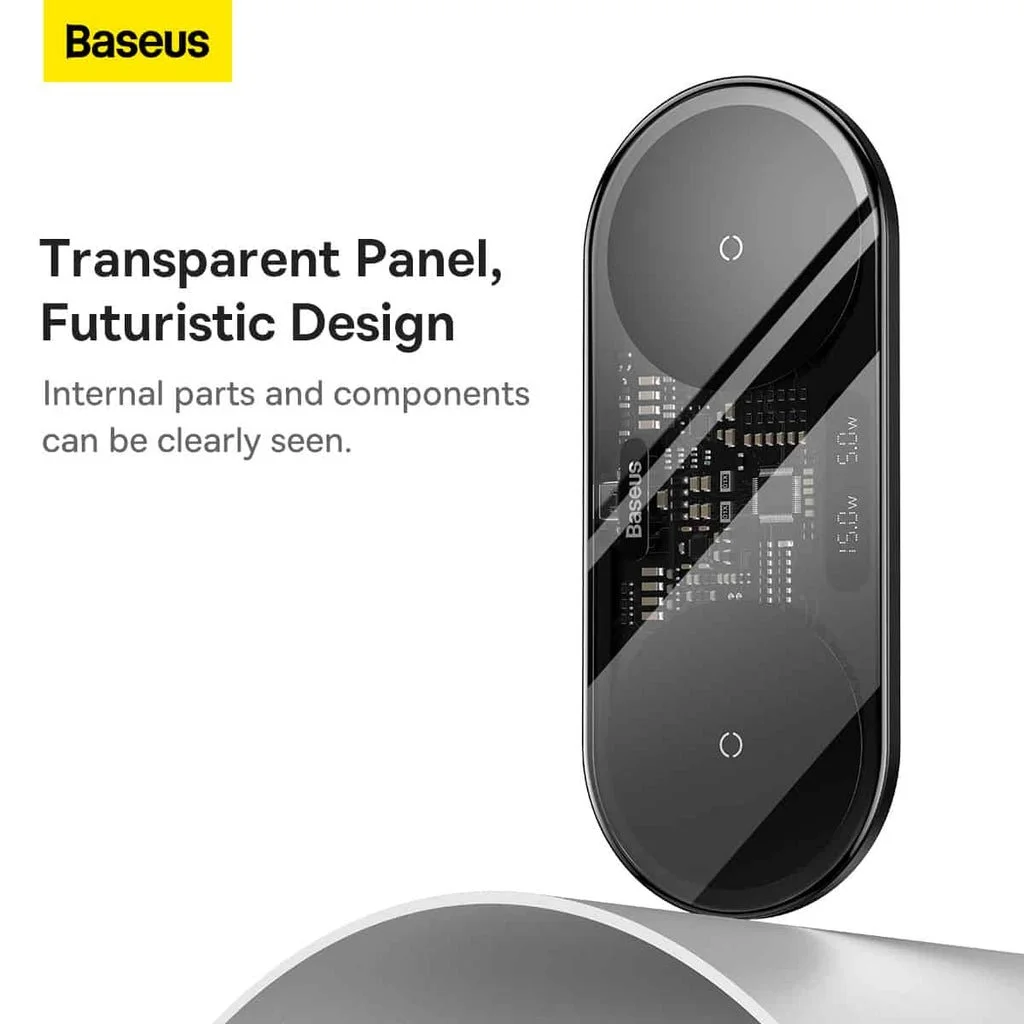 Baseus Digital LED Display 2-in-1 20W Wireless Charger Black with USB-C Cable - Thumbnail 12