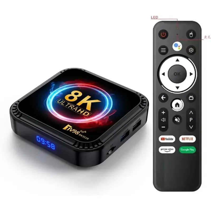 جهاز تي في بوكس ICANING TV98 بنظام Android 13.0، معالج Allwinner H618، ذاكرة 4GB+64GB، واي فاي 2.4G و5G، HDR10، BT5.0، تحكم صوتي