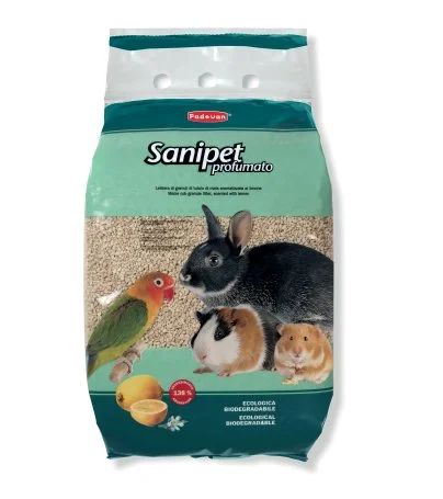 رمل أقفاص الحيوانات Sanipet برائحة الليمون 10 لتر