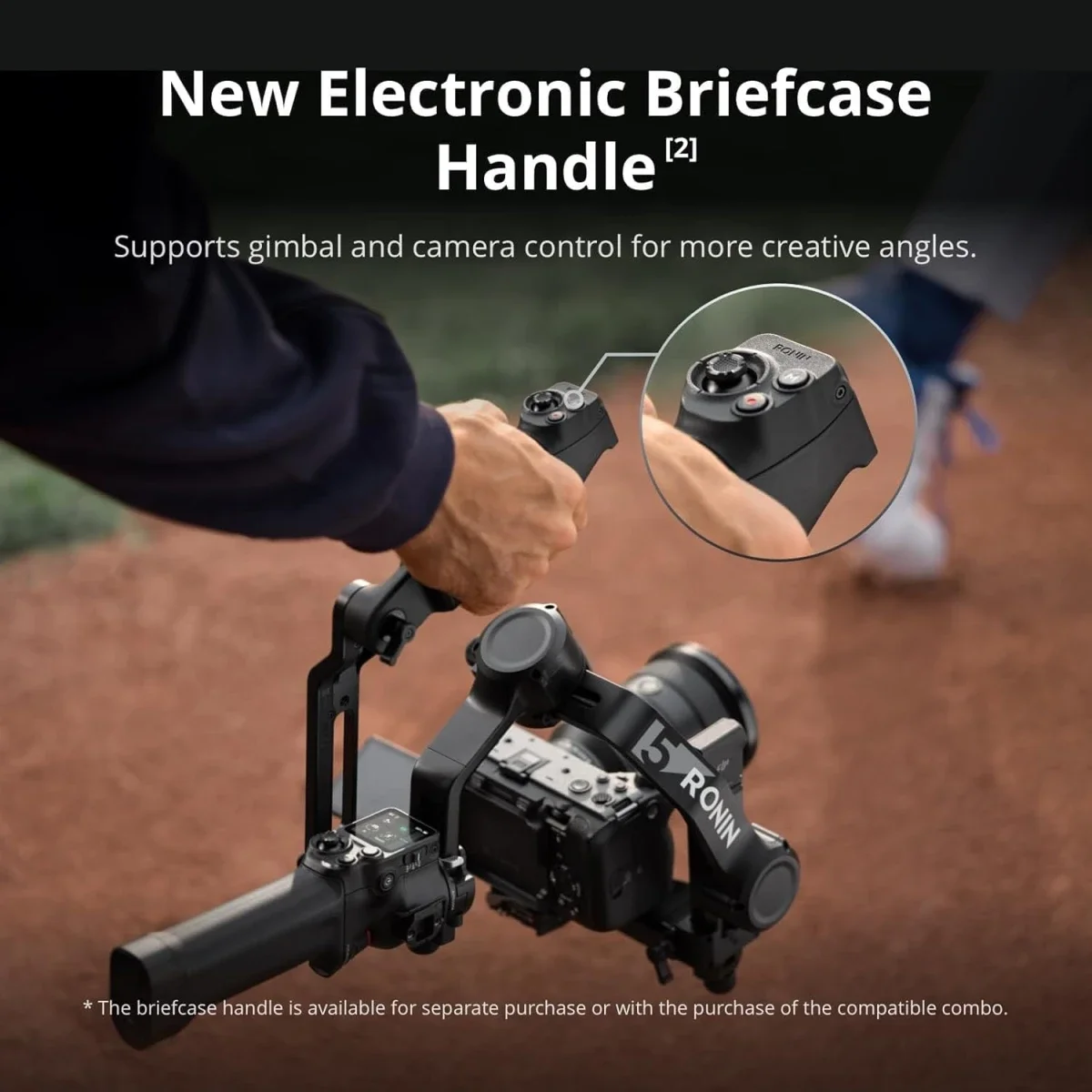 مثبت كاميرا DJI RS 5 كومبو مع وحدة تتبع بالذكاء الاصطناعي ومقبض حقيبة، أسود - Image 4