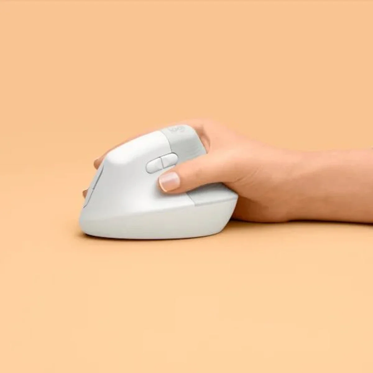 Logitech Lift Vertical Ergonomic Wireless Bluetooth Mouse - Off White - Thumbnail 2