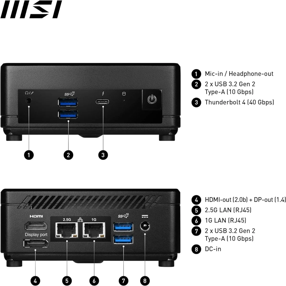 كمبيوتر صغير MSI Cubi N (2023) Barebone سعة 0.7L بمعالج Intel N200 رباعي النواة وDual LAN - Thumbnail 8