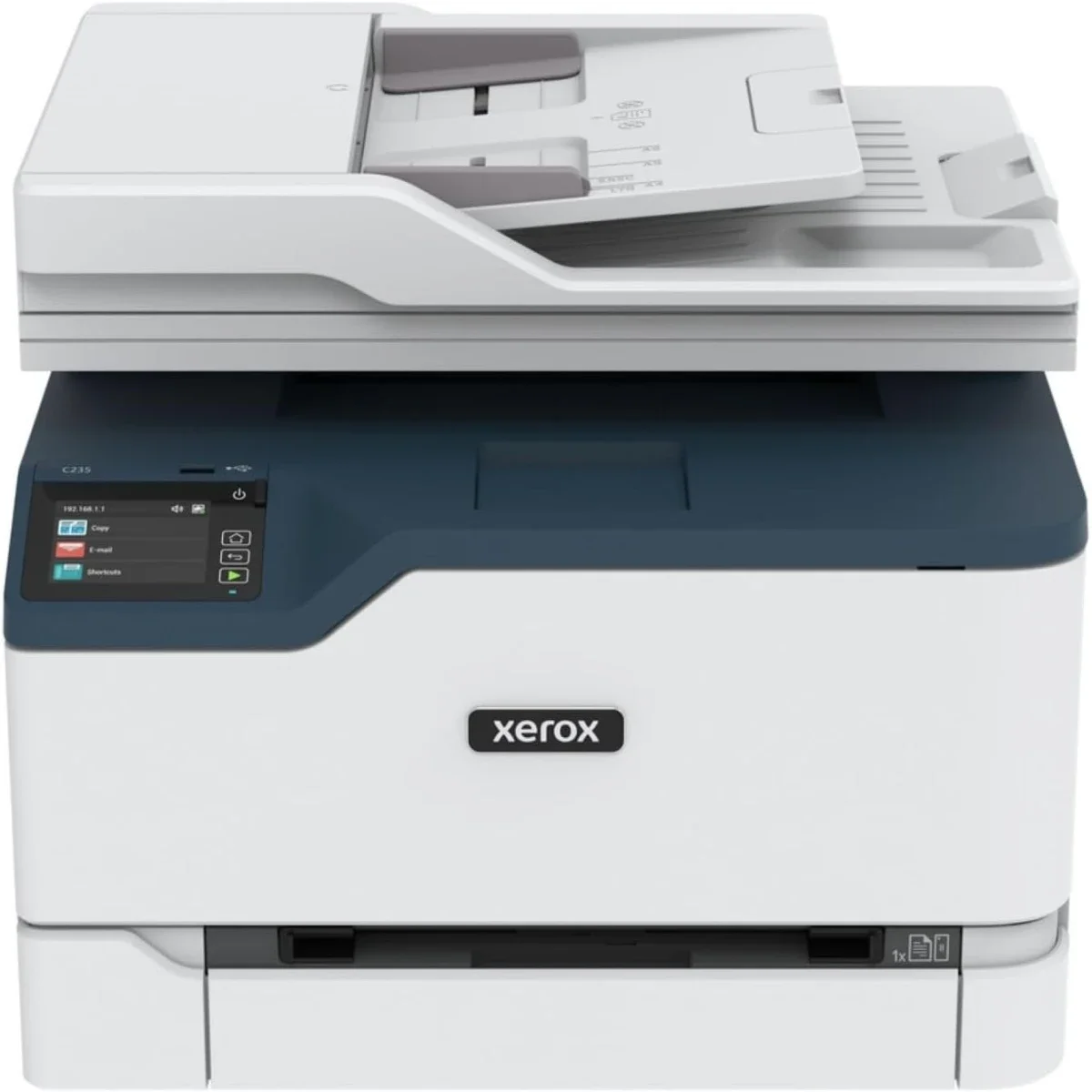 طابعه متعدده وظائف ليزر ملونه Xerox C235 مقاس A4 لاسلكيه مزدوجه 4 في 1 حتي 24 ppm باللون ابيض