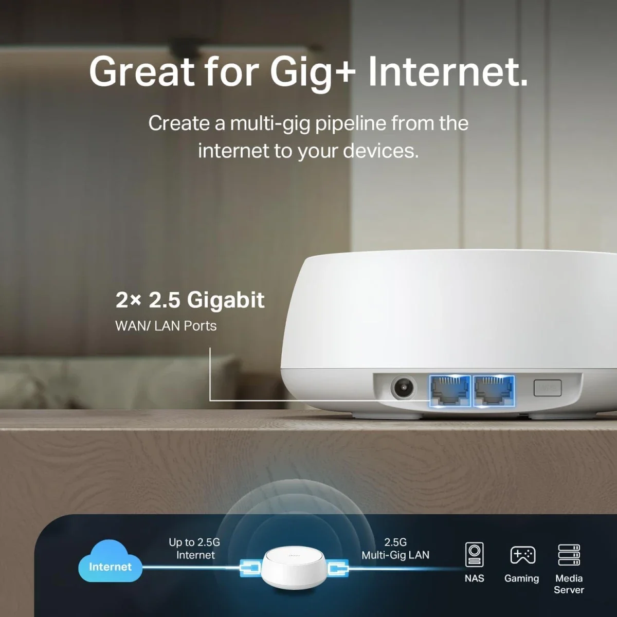 نظام شبكي للانترنت لتغطية المنزل بالكامل Mesh Wi‑Fi 7 ثنائي النطاق TP-LINK Deco BE25 BE5000 عبوة 3 قطع - Image 5
