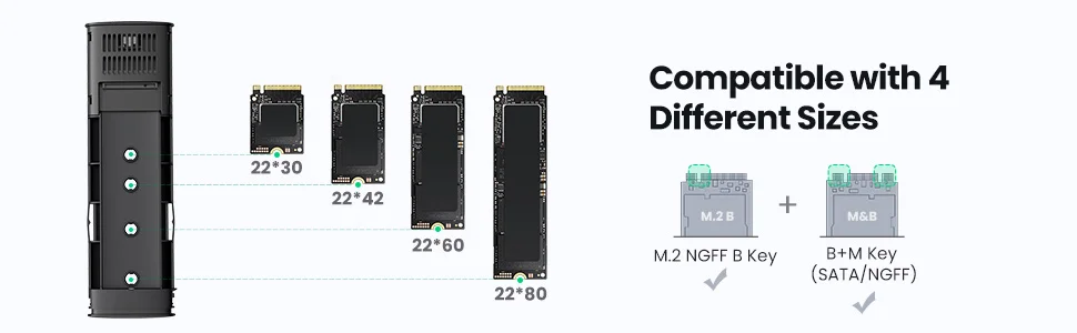 حاوية SSD M.2 SATA NGFF من Ugreen ألمنيوم USB 3.1 - Thumbnail 14