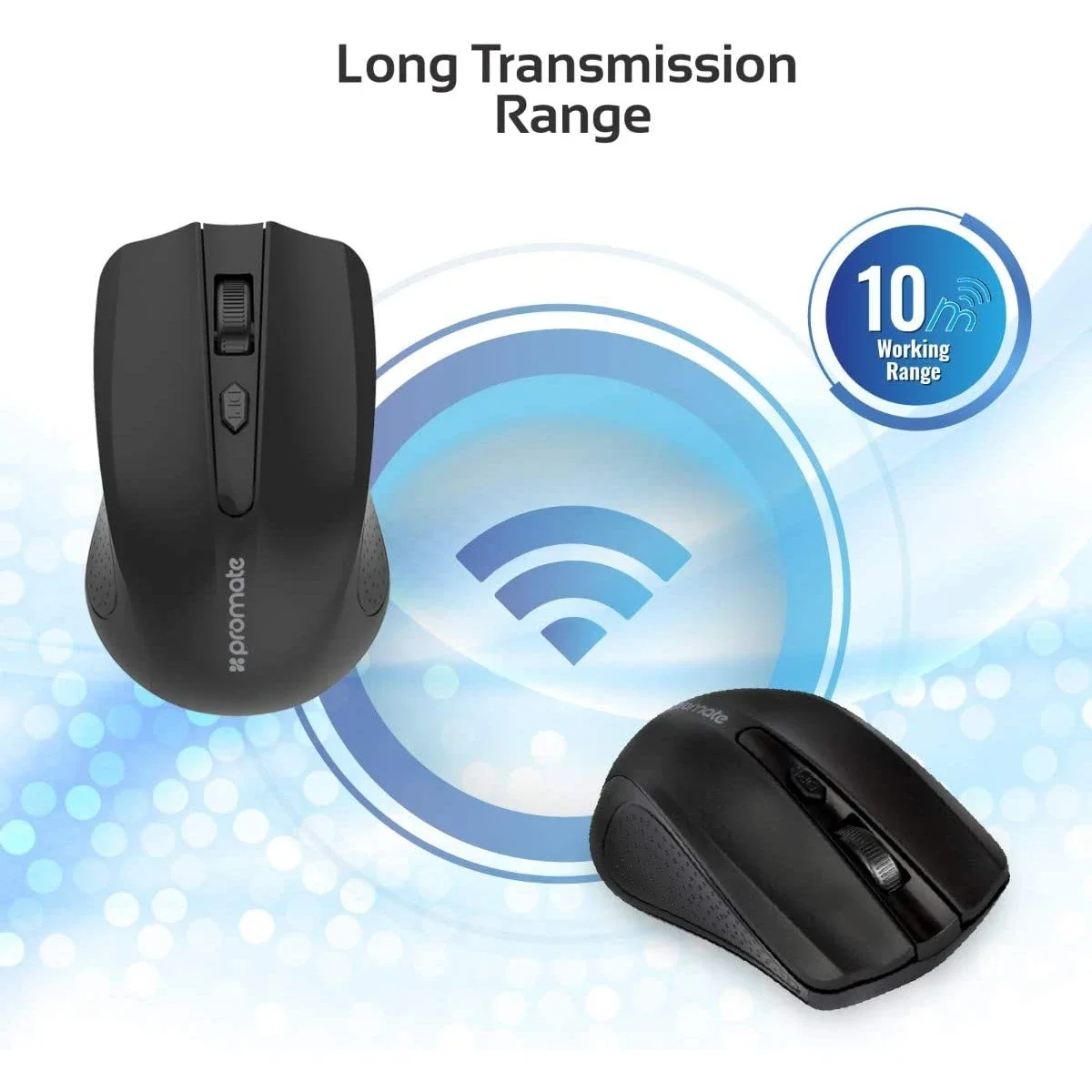 Promate CLIX-8 Wireless Optical Mouse with USB Nano Receiver, 1600 DPI, 10m Range - Thumbnail 6