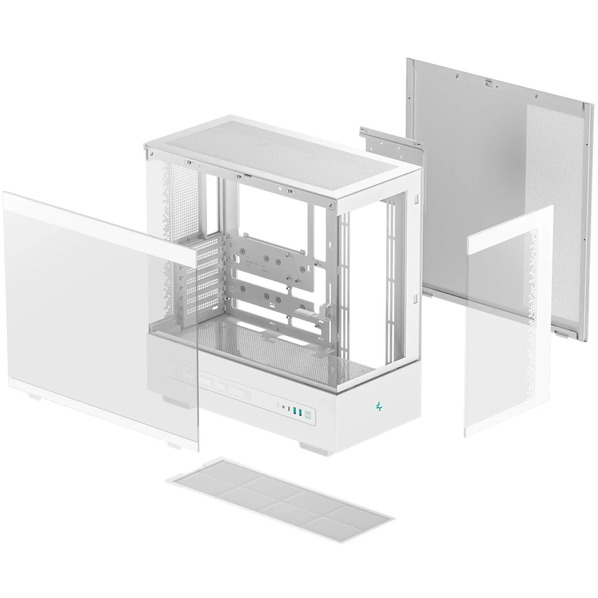 هيكل كمبيوتر DeepCool CH690 DIGITAL ميد تاور مع لوحة زجاجية جزئية وشاشة رقمية ودعم راديتر 420 مم أبيض - Thumbnail 9