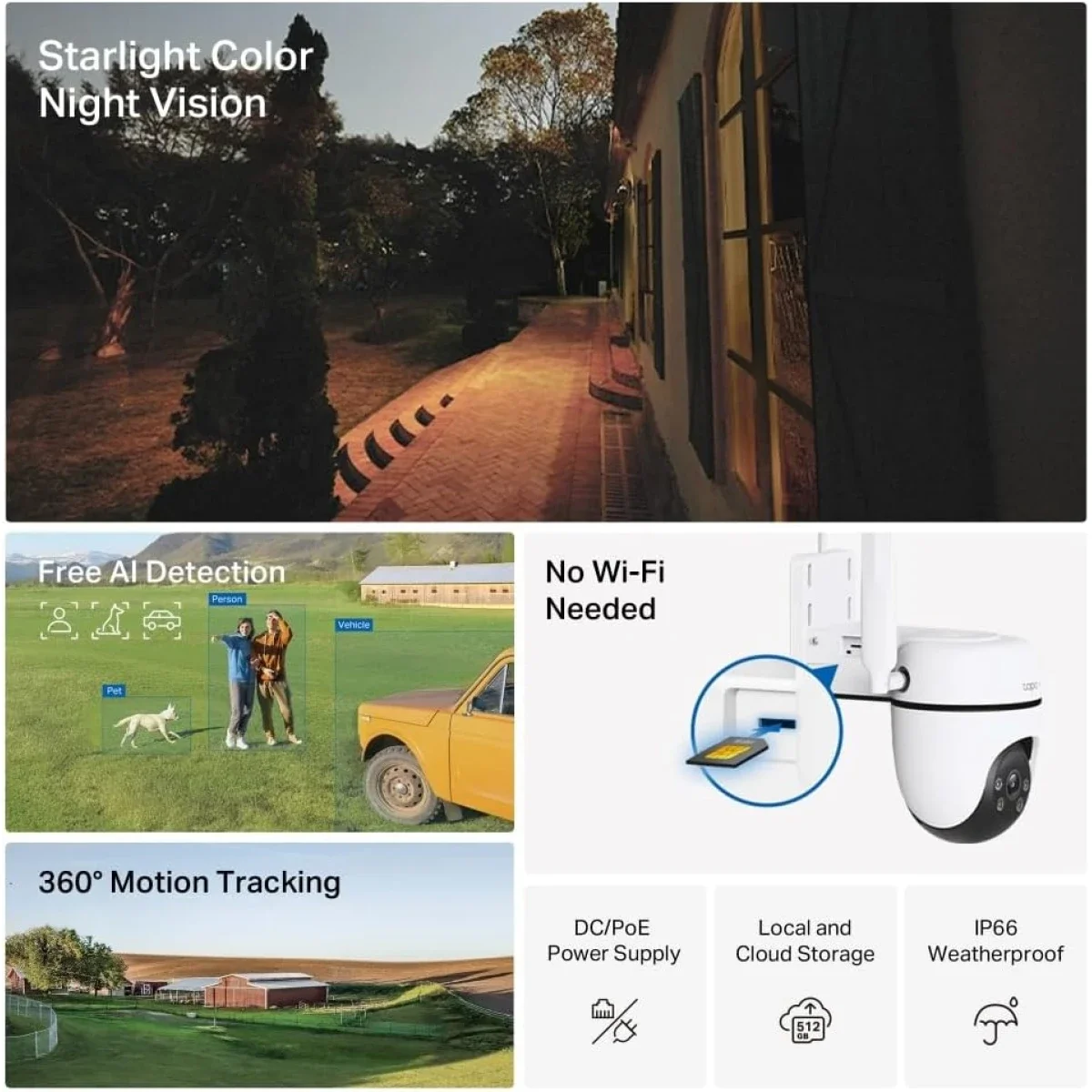TP-LINK Tapo C501GW 4G LTE Outdoor Pan/Tilt Security Camera, 1080P Full HD - Thumbnail 3
