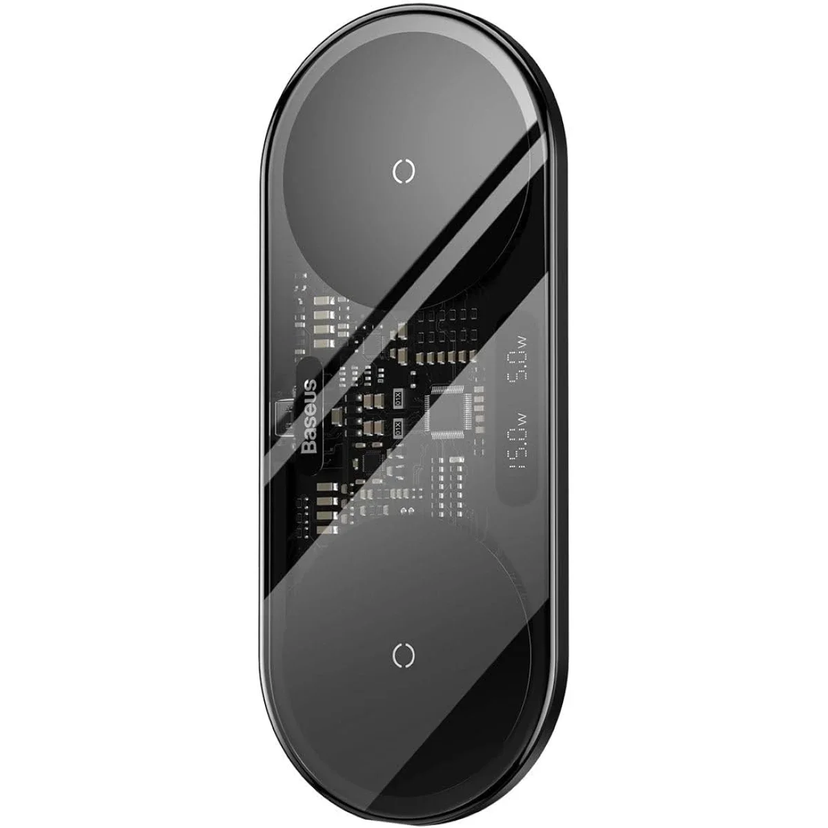 Baseus Digital LED Display 2-in-1 20W Wireless Charger Black with USB-C Cable - Thumbnail 2