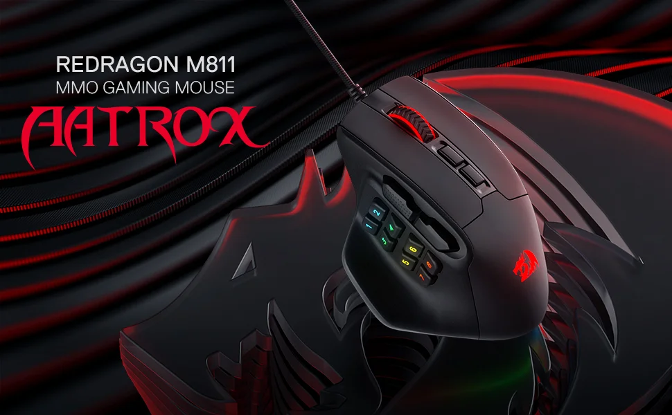 Redragon M811 Aatrox MMO Gaming Mouse, Wired RGB, 15 Programmable Buttons - Thumbnail 10