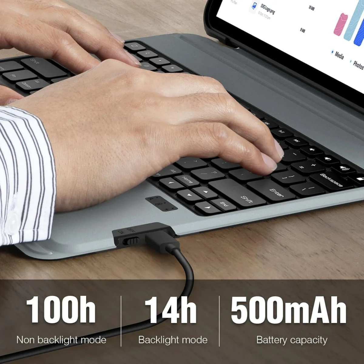 غطاء لوحة مفاتيح Nillkin لجهاز iPad الجيل العاشر وiPad A16 الجيل الحادي عشر مع لوحة تتبع، أسود - Image 4