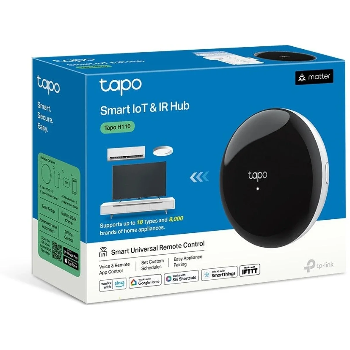 TP-LINK Tapo H110 Smart Infrared Hub with Matter and Sub-1GHz
