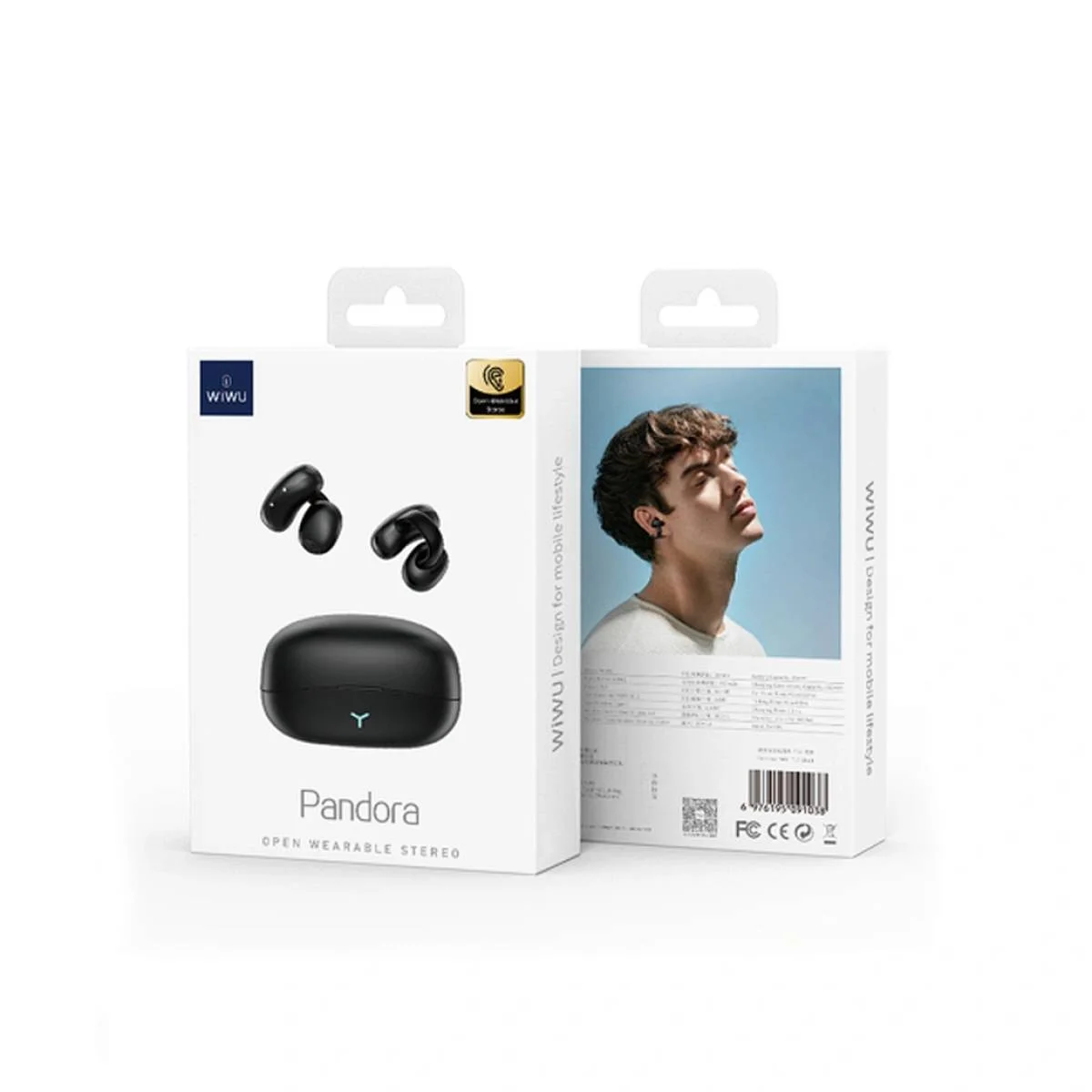 سماعات WiWU T17 لاسلكية Bluetooth 5.2 مع علبة شحن - أسود - Image 5