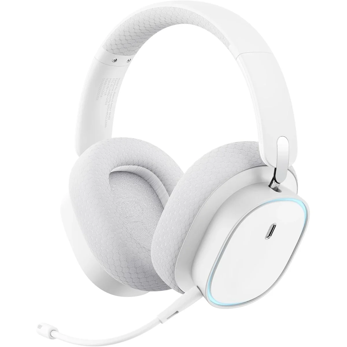 Baseus GH02 Wireless Gaming Headphones with ANC, RGB, 40mm Drivers and 40-Hour Playtime - White