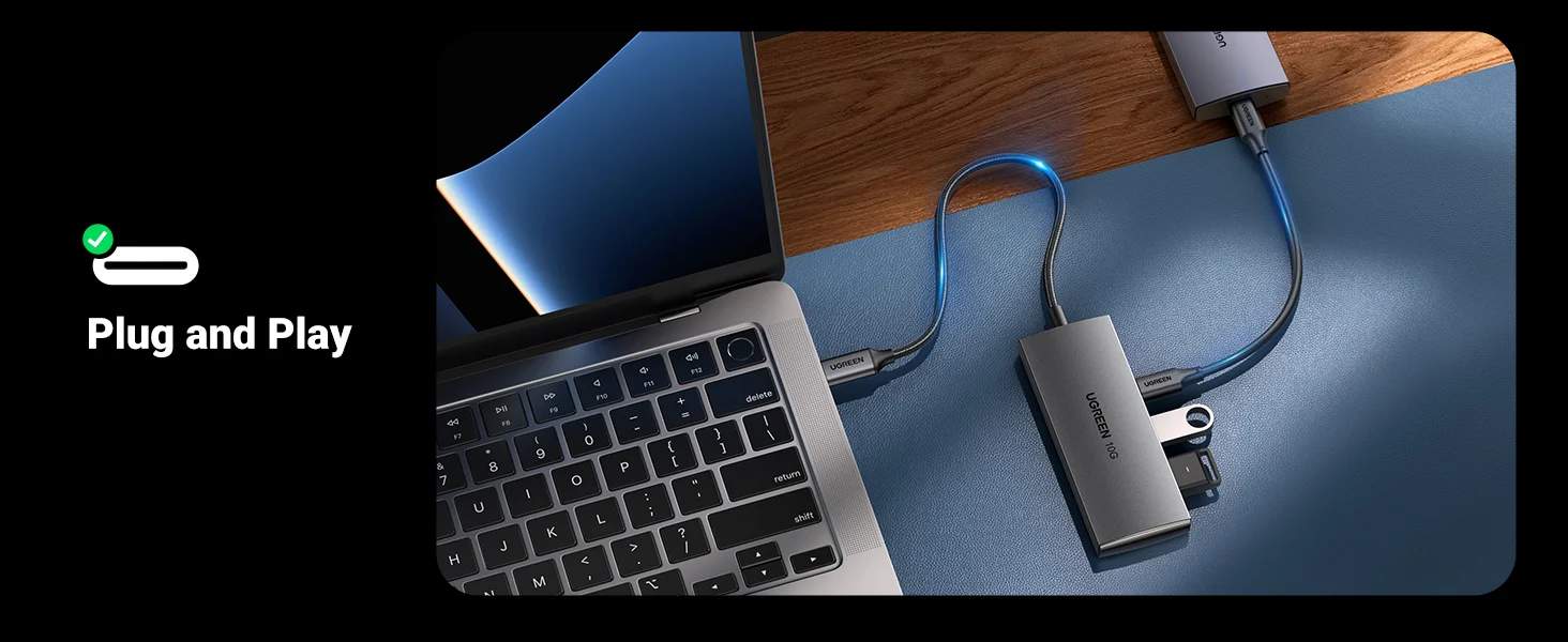 موزع USB-C Ugreen CM480 بسرعة 10Gbps و4 منافذ USB 3.2 مع 2 USB-C و2 USB-A - Image 12
