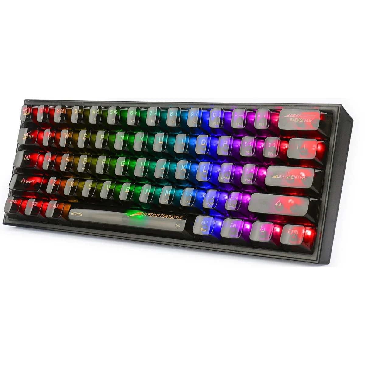 كيبورد ألعاب Redragon K617CTB-RGB ميكانيكي سلكي RGB بنسبة 60%، 61 مفتاح - أسود