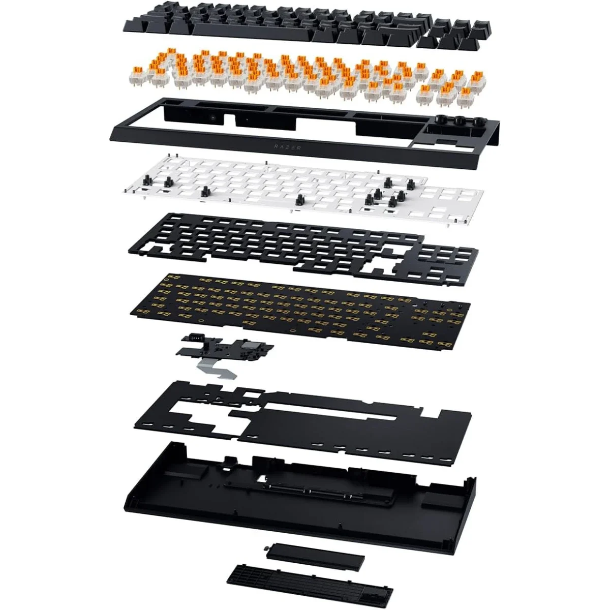 Razer BlackWidow V4 Tenkeyless HyperSpeed Wireless Hot-Swappable Gaming Keyboard, Orange Tactile Switches, Bluetooth & HyperSpeed 1000Hz, Snap Tap, US QWERTY - Black - Image 11