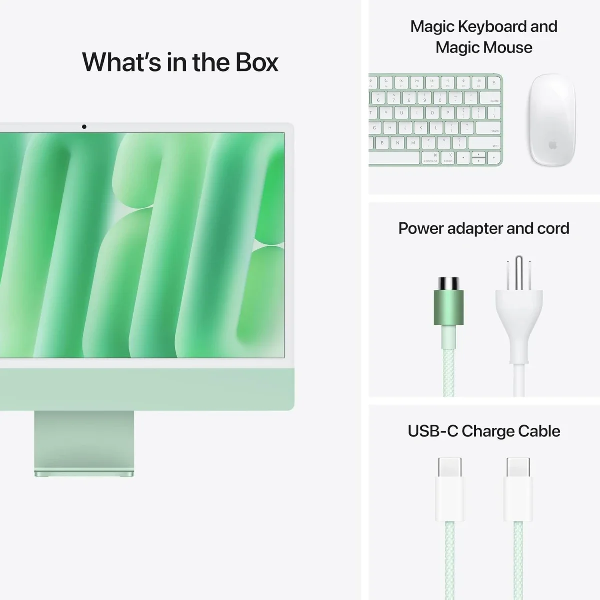 كمبيوتر الكل في واحد Apple iMac (2024) بمعالج M4‏ 10 أنوية وكرت شاشة 10 أنوية، 512GB/16GB، شاشة Retina 4.5K قياس 24 إنش - أخضر - Thumbnail 5