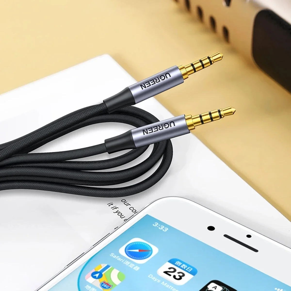 Ugreen AV183 3.5mm Aux Audio Cable 1m Gray 10648 - Thumbnail 5