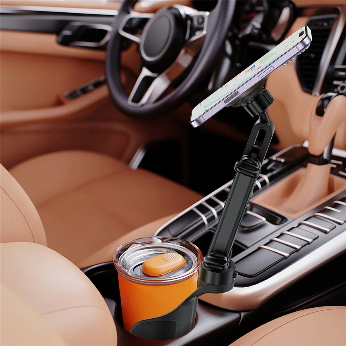 حامل هاتف للسيارة ACEFAST D63 لحامل الأكواب قابل للتعديل لهواتف 4.7-6.9 إنش - أسود - Image 6