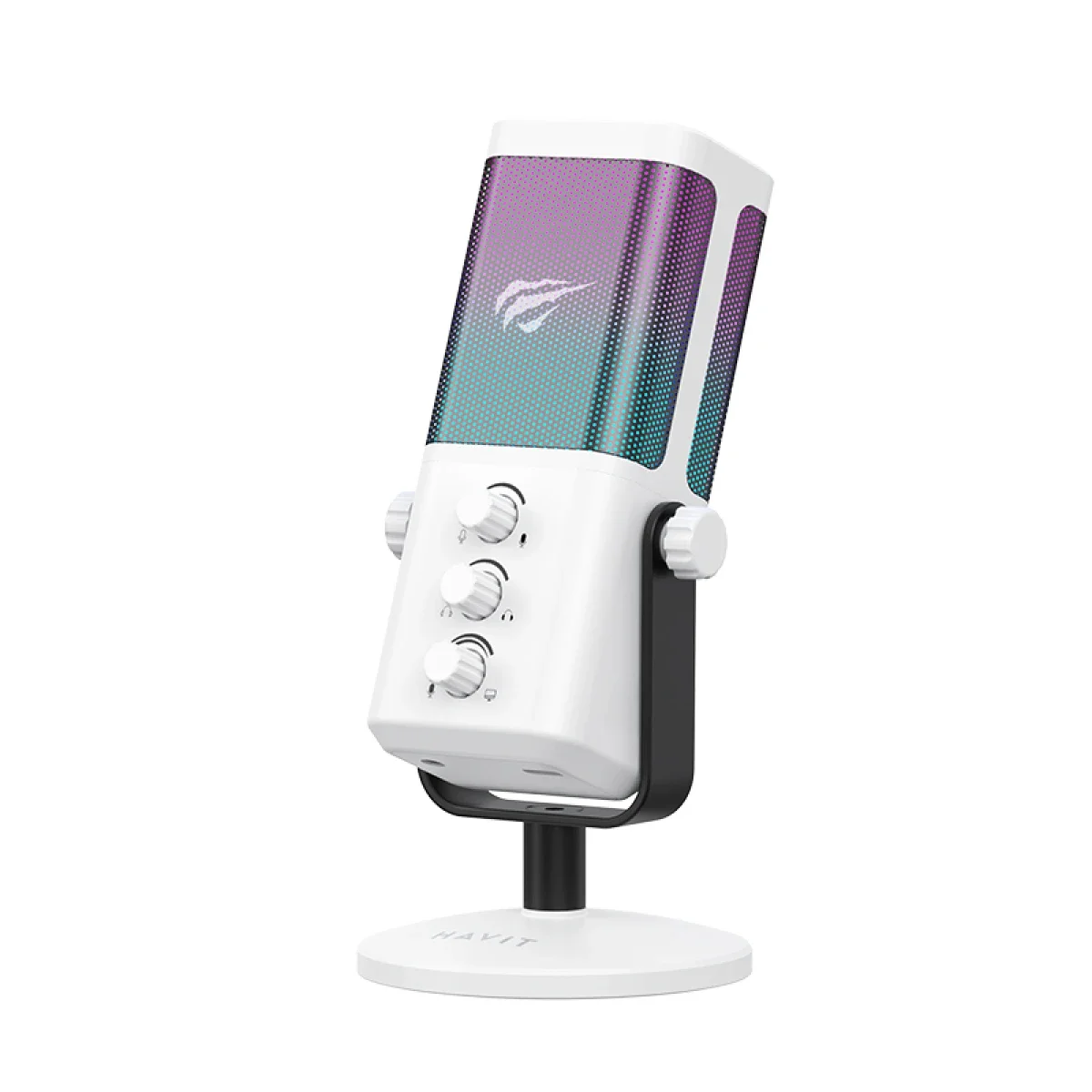 ميكروفون HAVIT GK65 مكثف محمول RGB بمنفذ USB Type-C - Thumbnail 5