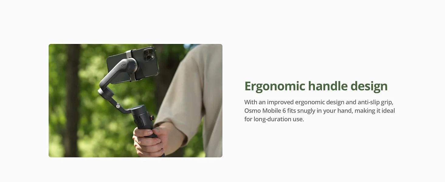 مثبت جوال DJI Osmo Mobile 6 ثلاثي المحاور مع عصا تمديد، رمادي أردوازي - Thumbnail 18