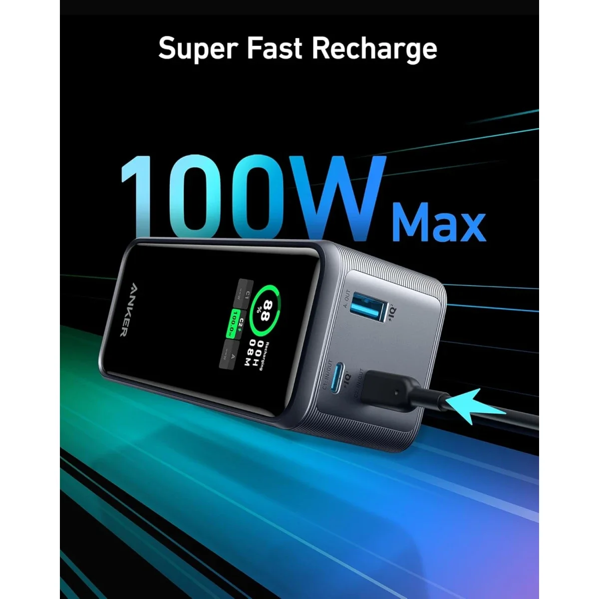 Anker Prime 20,000mAh 200W Portable Power Bank Laptop Charger Black - Image 4