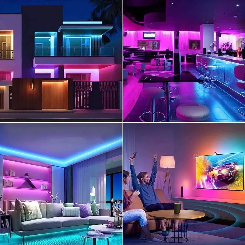 شريط إضاءة LED ذكي RGB بطول 5 متر يعمل عبر USB بتحكم بلوتوث وتطبيق - Thumbnail 3
