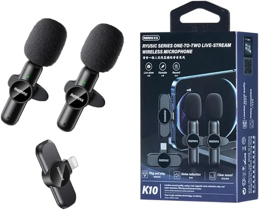 Remax K10 Ryusic Series Type-C Dual Lavalier Wireless Microphone - Image 4