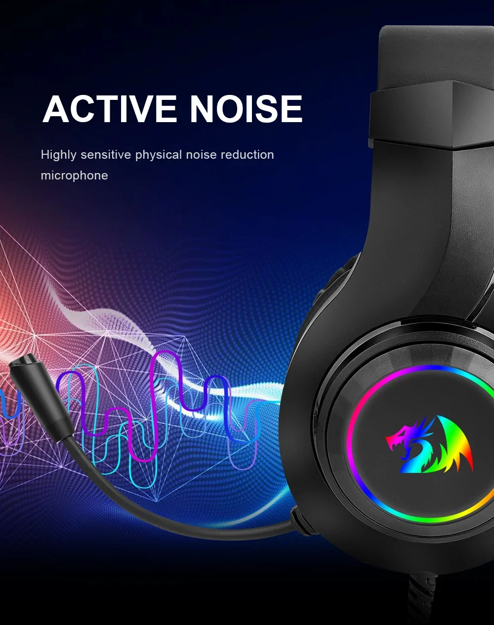 Redragon H260 Hylas Pink RGB Gaming Headset with Microphone - Thumbnail 10