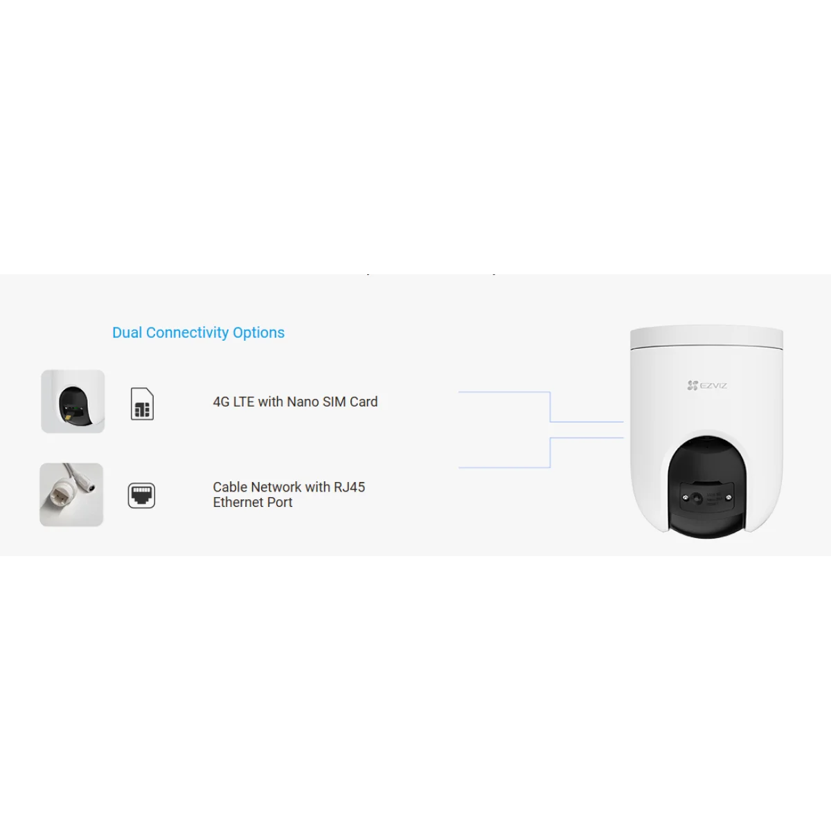 كاميرا مراقبة خارجية Ezviz CS-H8c-R200-1K3KFL4GA H8c 4G بدقة 2K بان وتيلت LTE - Image 2