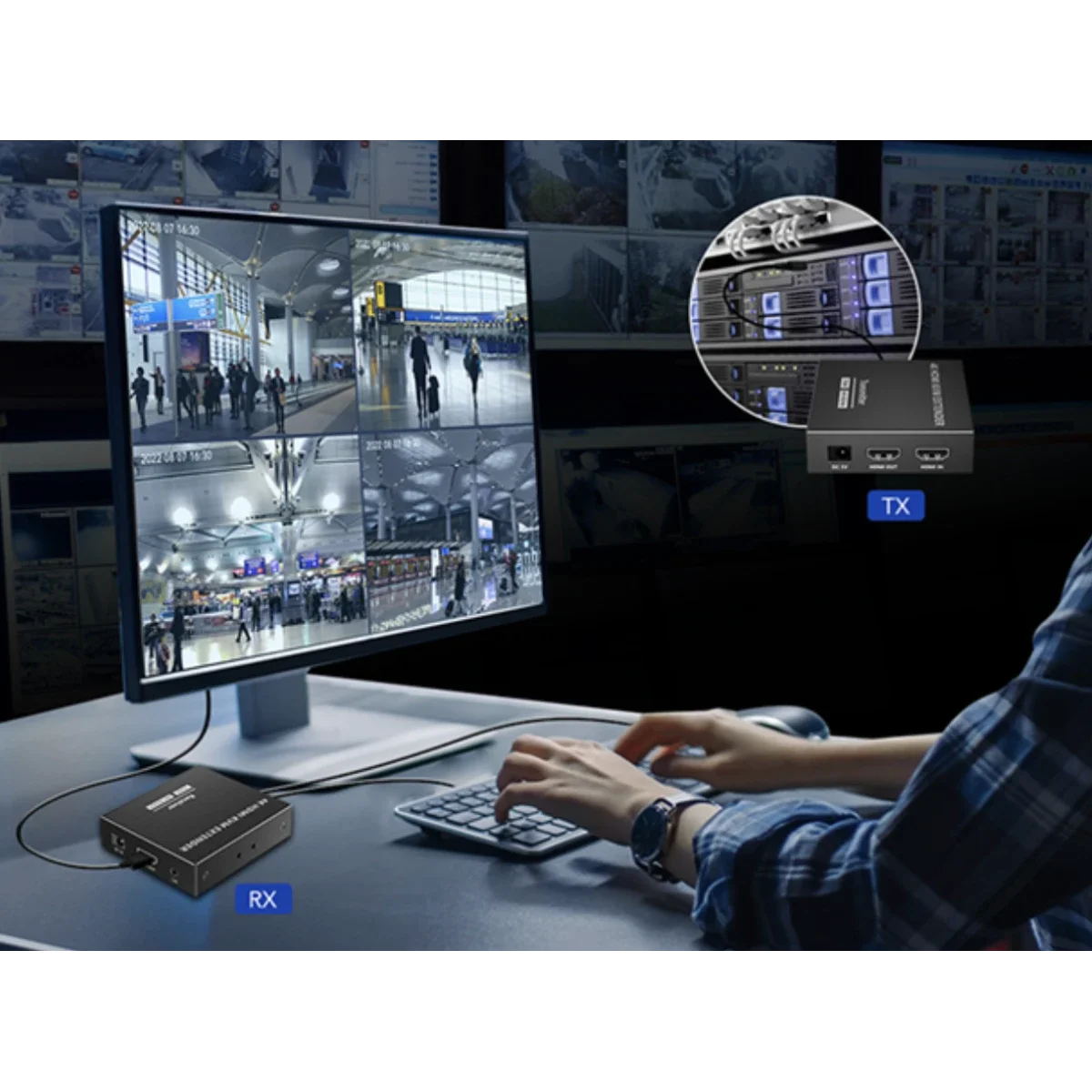 طقم موسع KVM Lenkeng LKV565KVM-P HDMI HDR بدقة 4K وتردد 60Hz حتى 70 متر - Thumbnail 4
