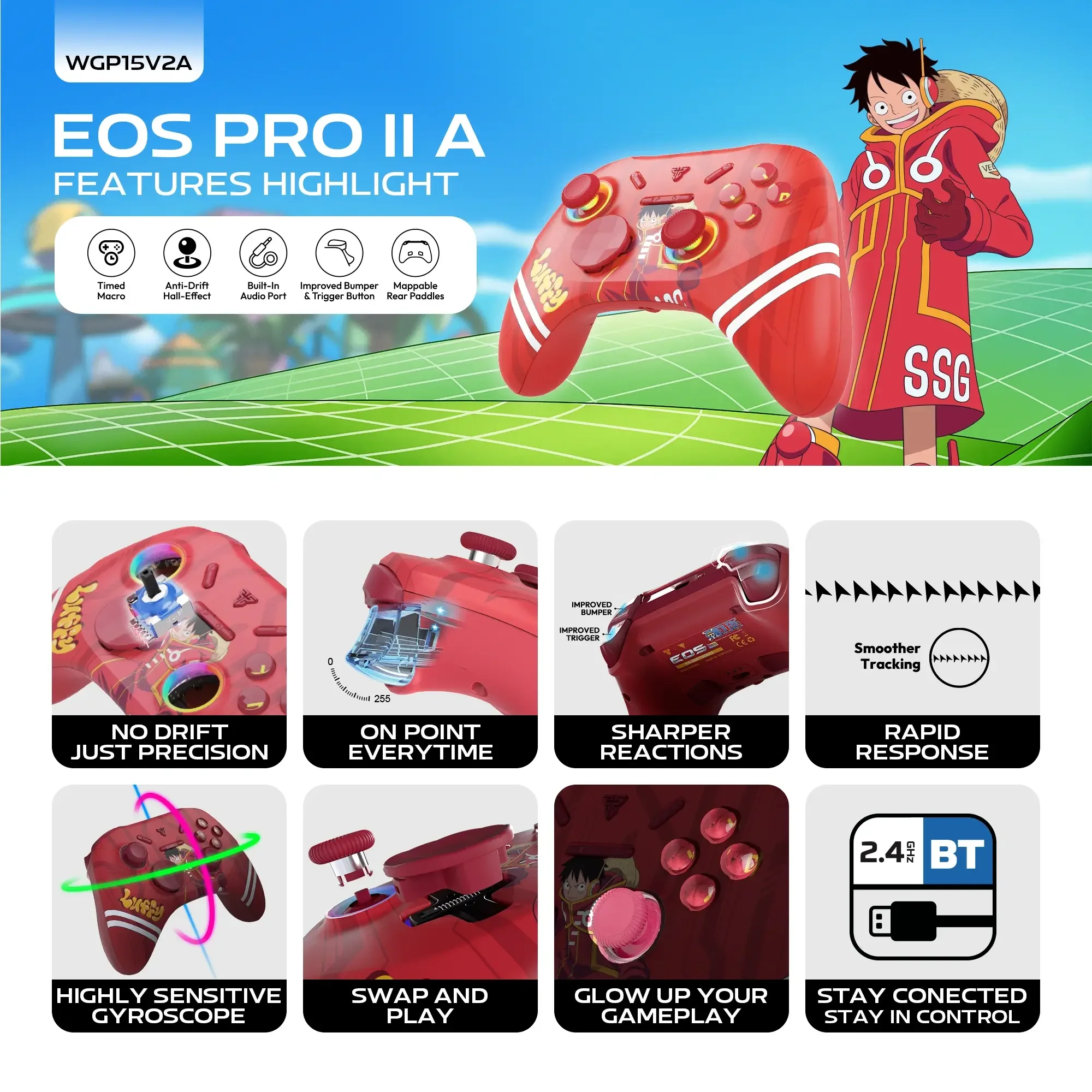 Fantech EOS II PRO WGP15V2A ONE PIECE Luffy Egghead Edition Wireless Gamepad - Image 6