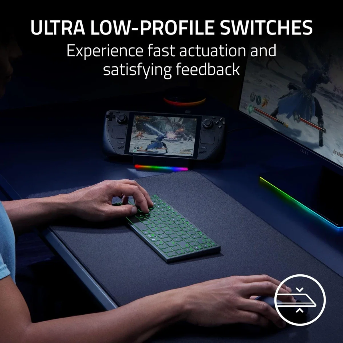Razer Joro Portable Wireless Gaming Keyboard with Chroma RGB and Low-Profile Switches - Thumbnail 6