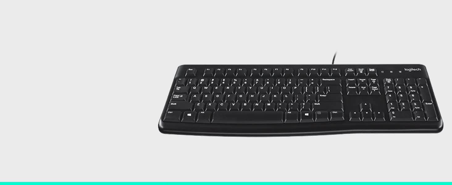 كيبورد Logitech K120 سلكي USB كامل الحجم لنظام Windows، أسود - Thumbnail 6
