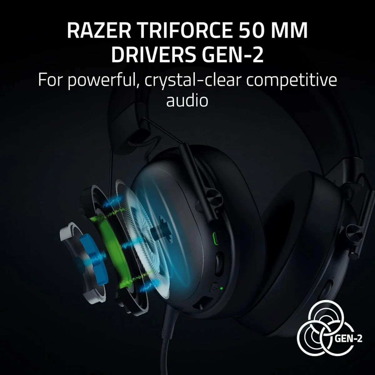 Razer BlackShark V3 X HyperSpeed Wireless Gaming Headset, 50mm Drivers, 70Hr Battery, Black - Thumbnail 3