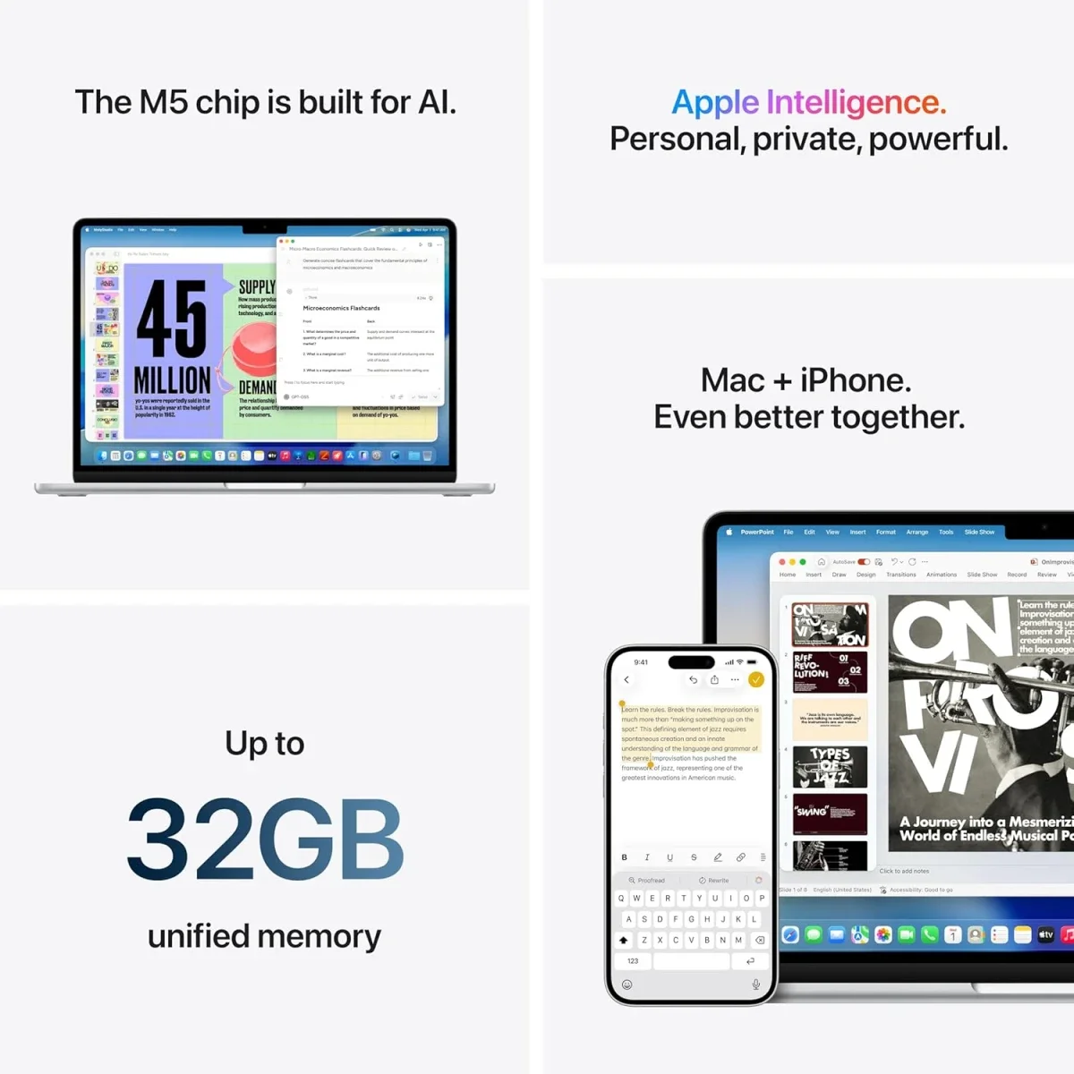 لابتوب Apple MacBook Air 15 (2026) M5 بسعة 512GB وذاكرة 16GB ومعالج 10-Core CPU ورسوميات 10-Core GPU لون Starlight - Image 5