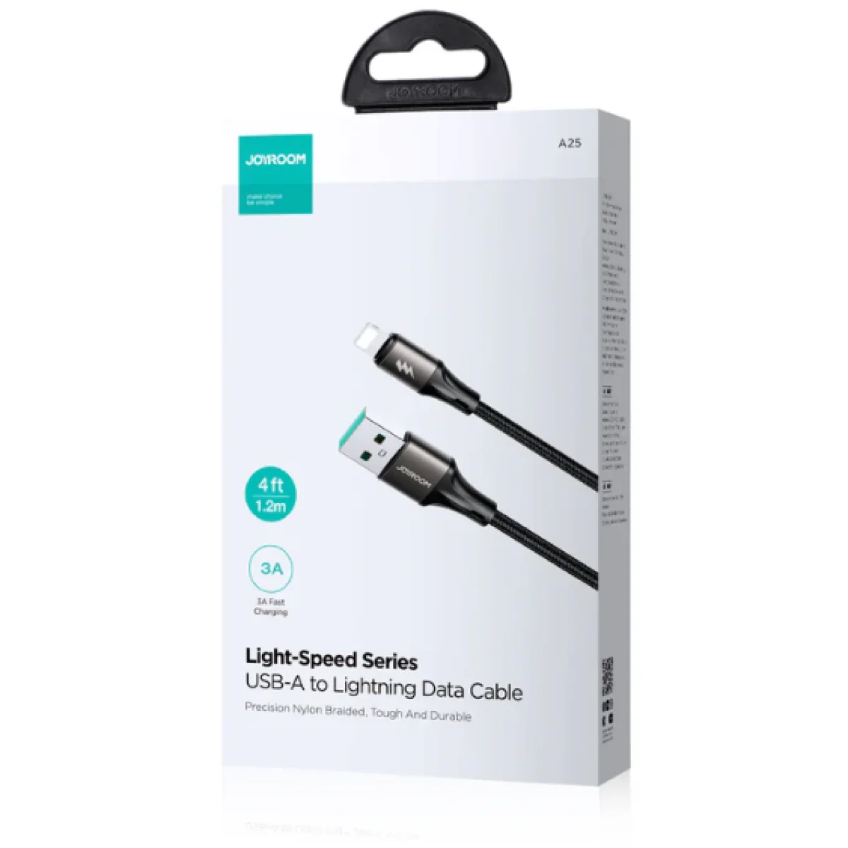 JOYROOM SA25-AL3 Flash-Charge USB-A to Lightning Cable, 1.2m, 3A Fast Charging - Thumbnail 3