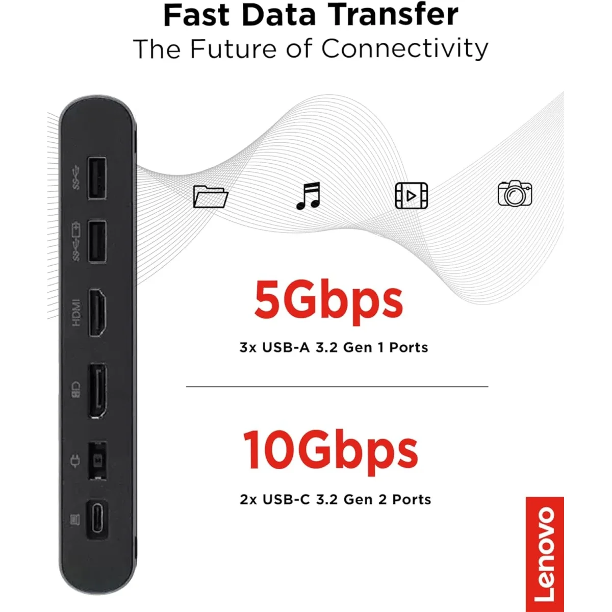 Lenovo USB-C Universal Business Dock with 65W Charging, DP 1.4, HDMI 2.0, 3x USB-A and 2x USB-C - Image 7