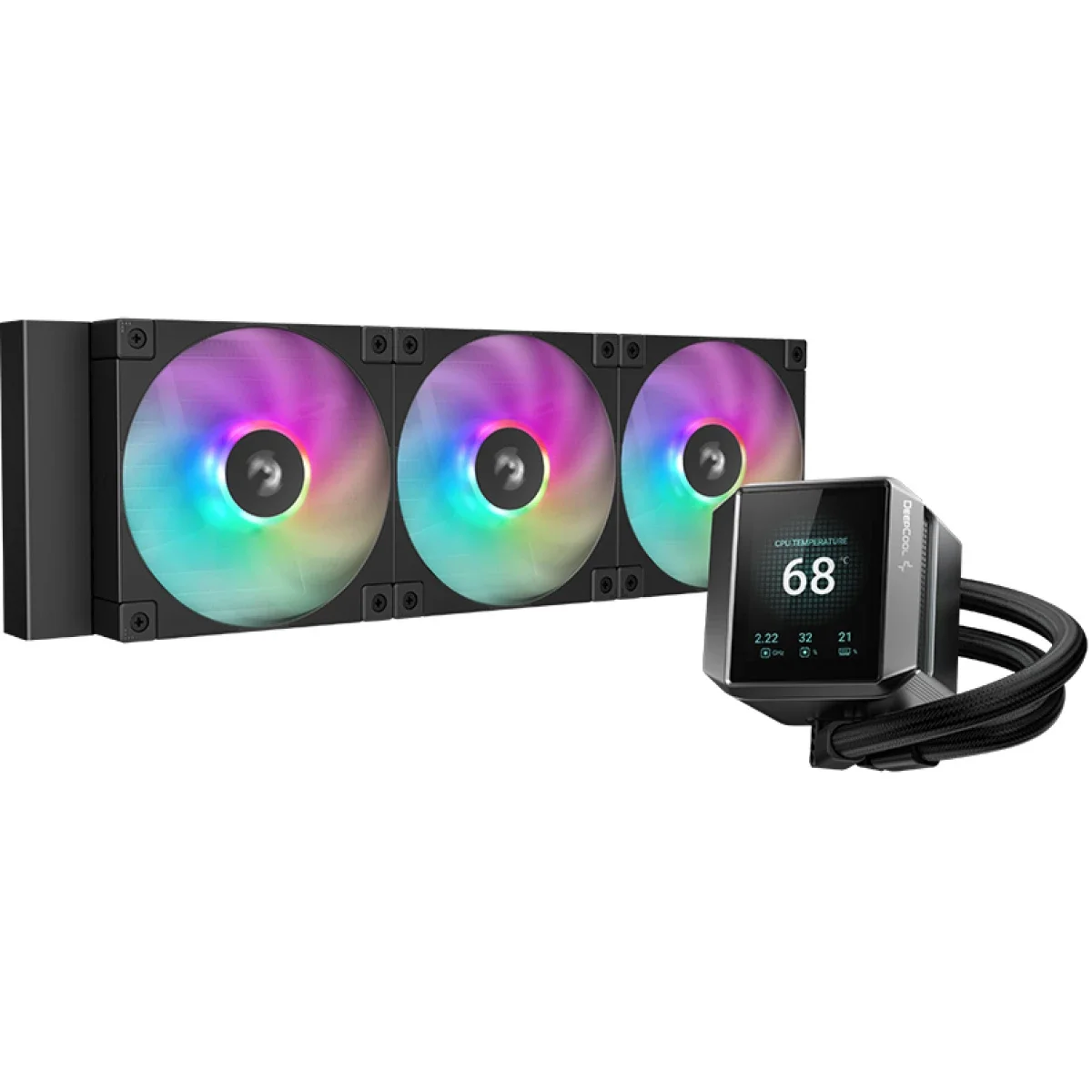 DeepCool MYSTIQUE 360 ARGB LCD Liquid Cooler 360mm Black - Thumbnail 2