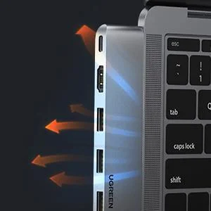 Ugreen CM251 USB-C Hub with 4K HDMI, Thunderbolt 3, 100W PD and 3 USB 3.0 Ports - Silver - Image 11