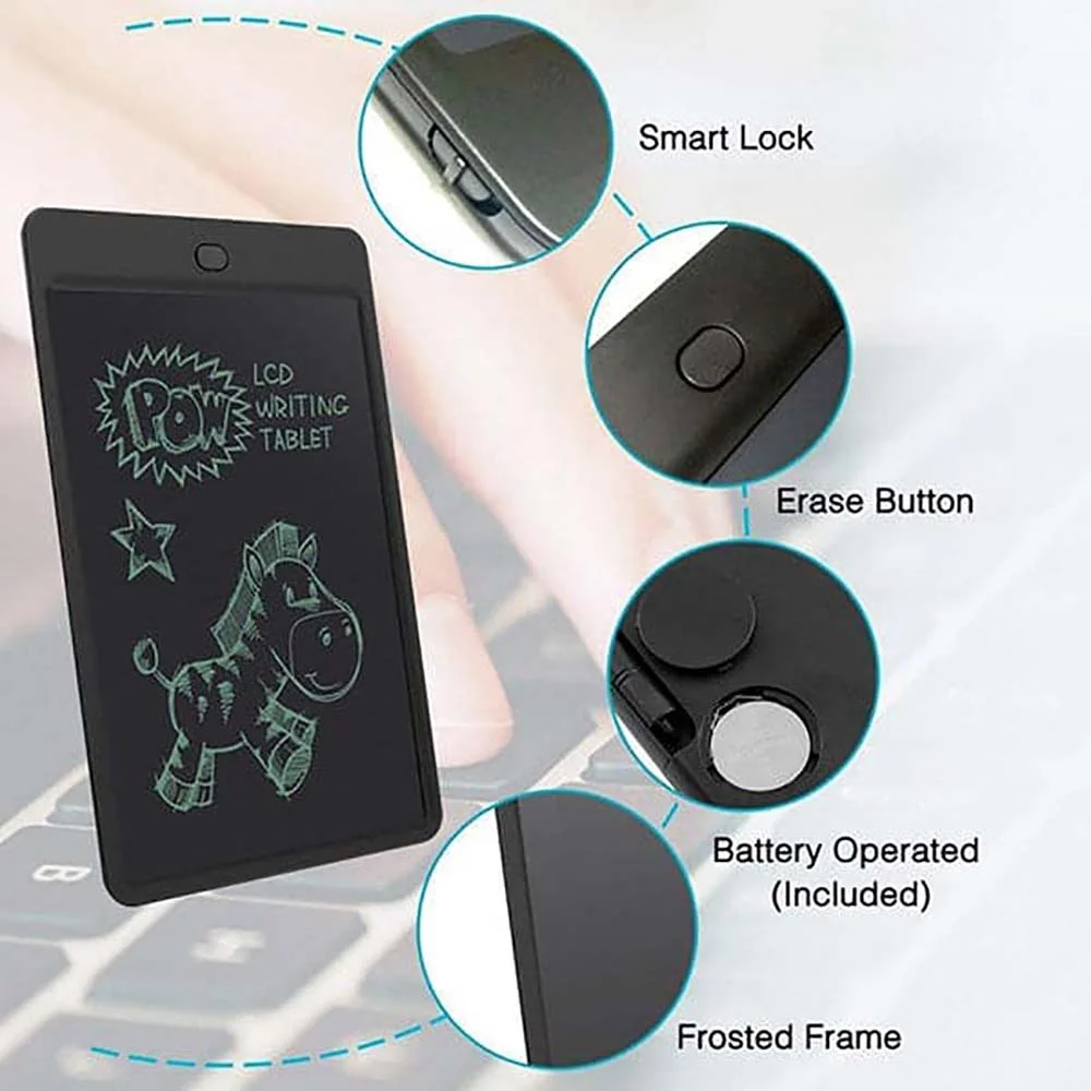 لوح رسم إلكتروني RaceGT للأطفال 8.5 إنش بشاشة LCD ومسح وقفل - Image 2