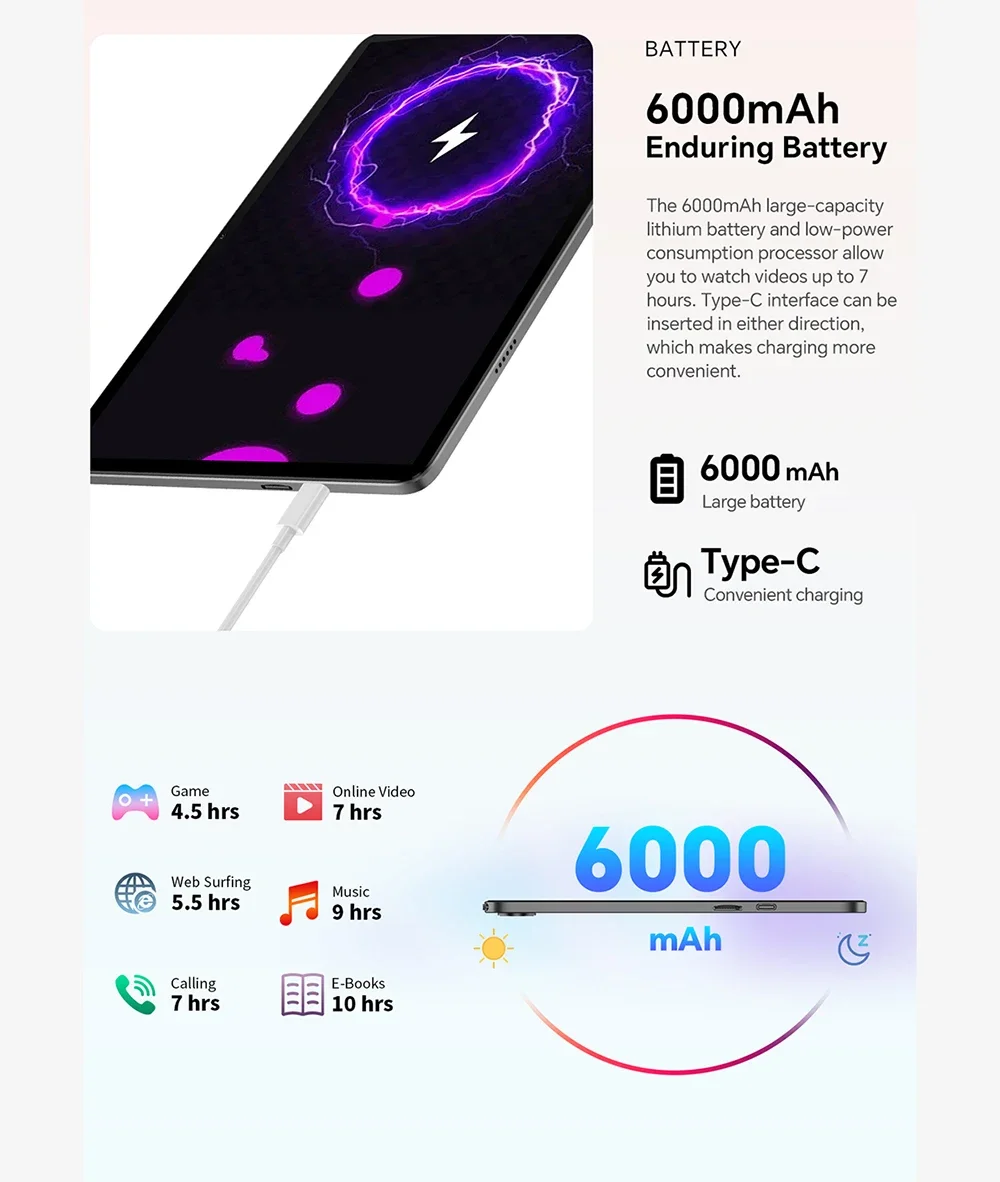 TECLAST P30T (2025) 10.1-Inch IPS 90Hz Android 14 Wi-Fi Tablet, 128GB, 4GB RAM, Grey - Thumbnail 26